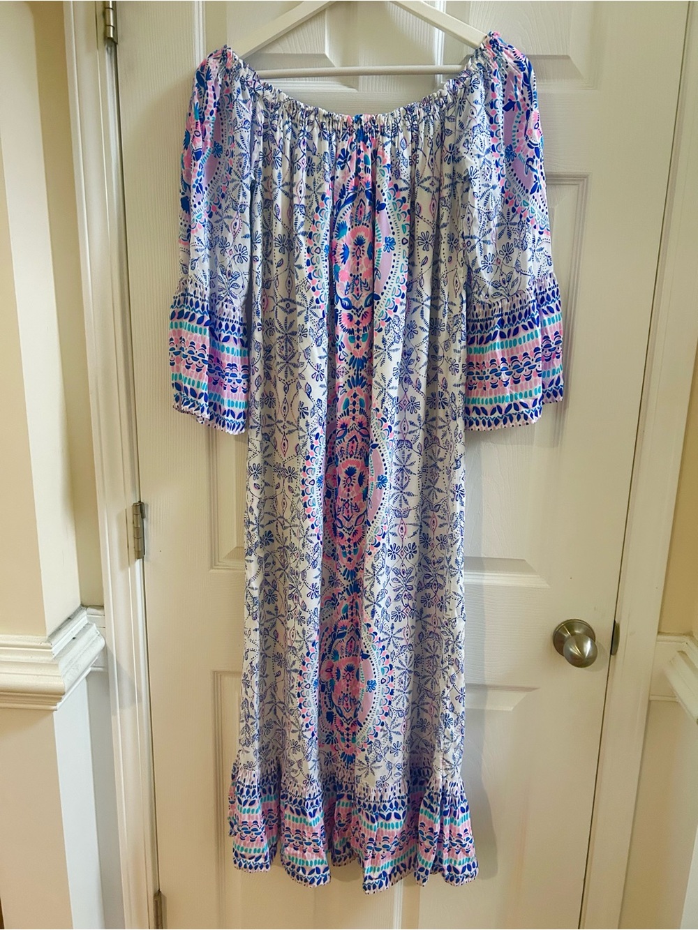 Lilly Pulitzer Abigale midi printed side shoulder dress with belt Size S - Picture 5 of 10